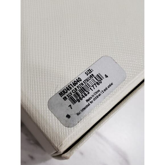 NEW MICHAEL KORS SILVER TONE CRYSTAL MONOGRAM PAVE,STUD ROUND EARRINGS‎ MKJ4516 - Picture 5 of 6